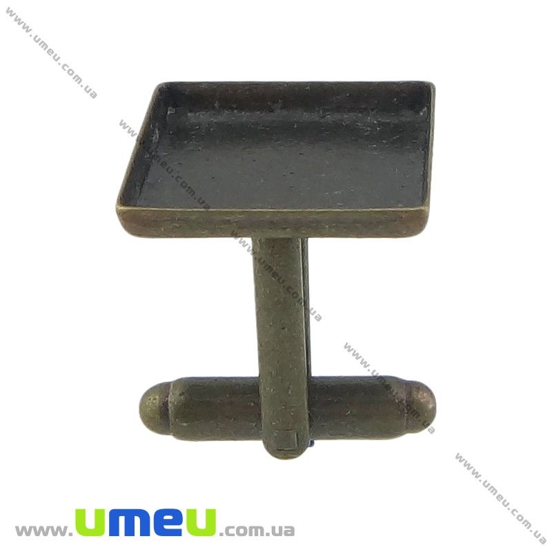 Основа для запонок под заливку 16х16 мм, 20х17 мм, Античная бронза (OSN-019997)