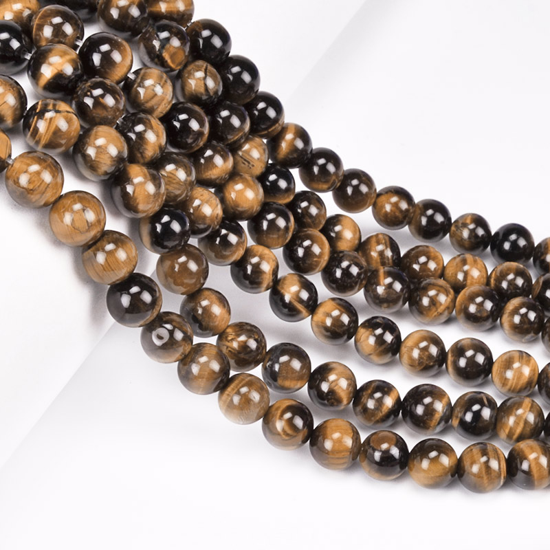 Бусины Тигровый глаз, Натур. камень, 8 мм, Круглые (BUS-051683)