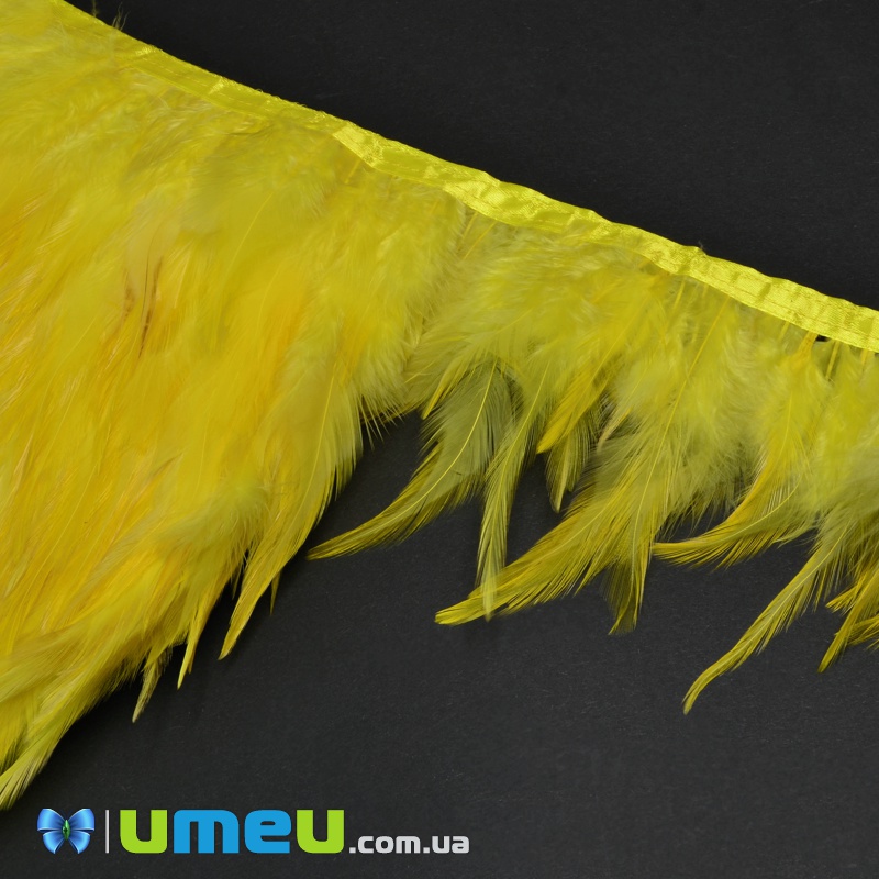 Пір'я півня на стрічці, 8-15 см, Жовті (PER-038922)