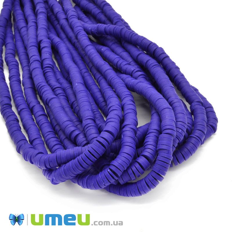 Намистини з полімерної глини, 6 мм, Сині (BUS-044134)