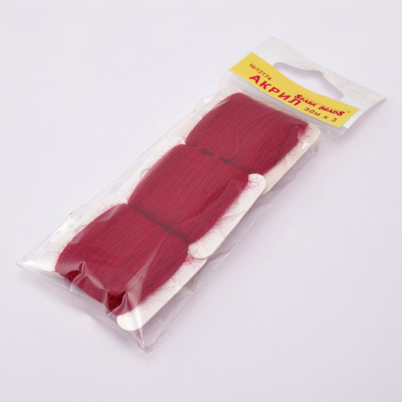 Акрилові нитки, №12174, Вишневі (MUL-058877)