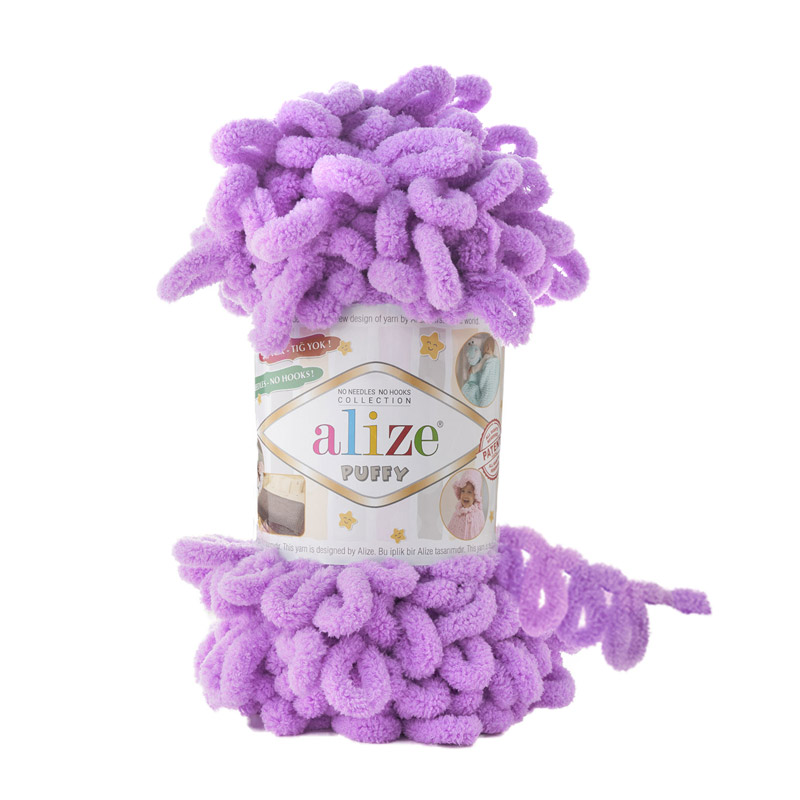 Пряжа Alize Puffy 100 г, 9,2 м, Сиреневая 378 (YAR-056683)