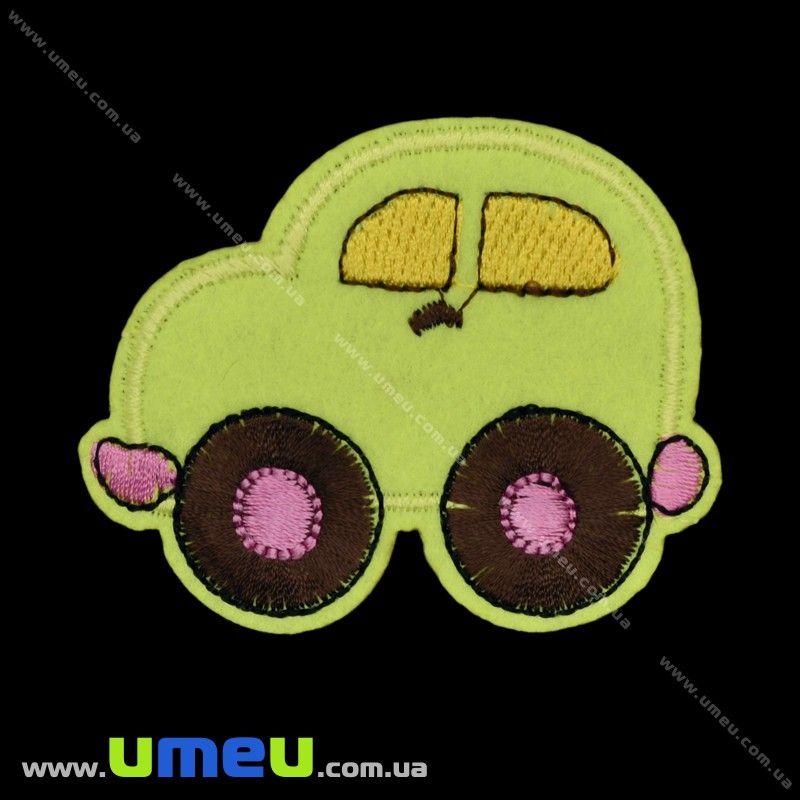 Термоаппликация детская Машинка, 6,5х5,5 см, Лимонная (APL-022236)