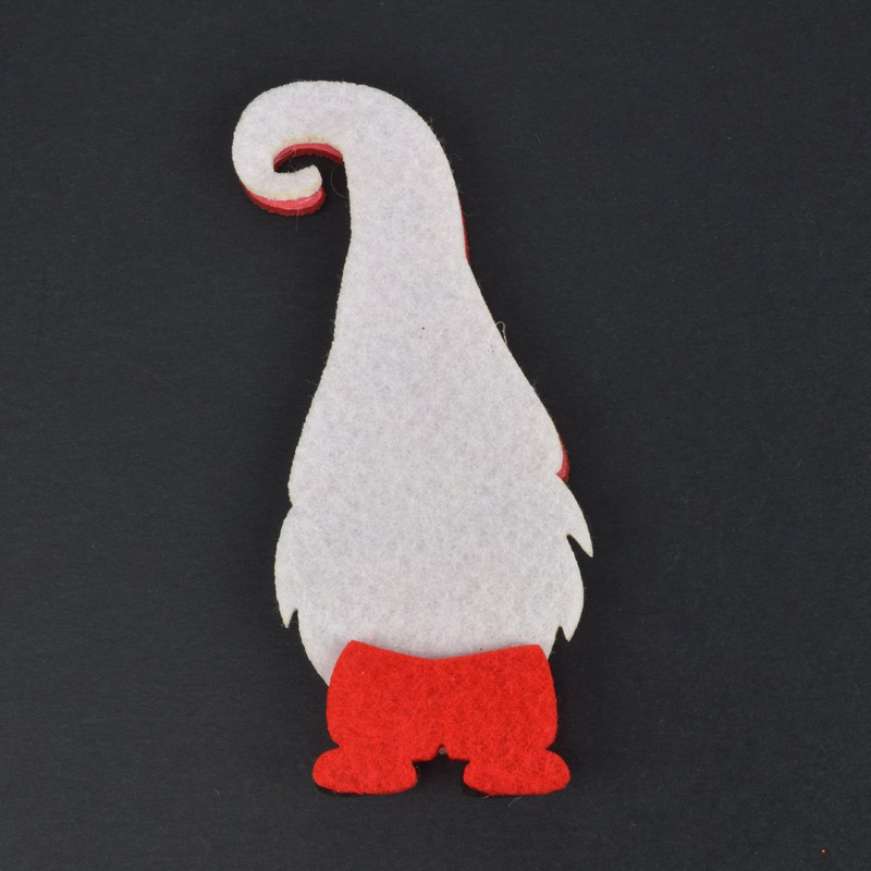 Декоративное изделие из фетра Гном с сердечком, 11х4,5 см, Красный (FLT-061224)