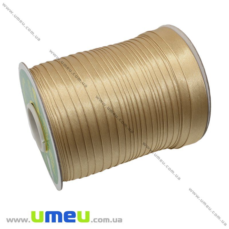 Атласна коса бейка, 15 мм, Бежева (LEN-010310)