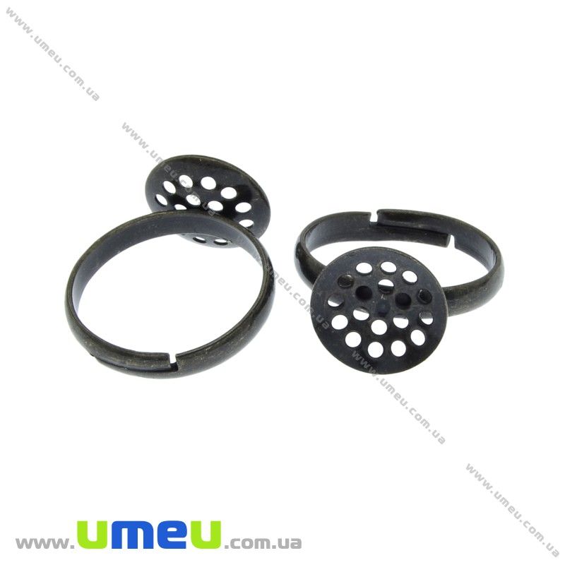 Кольцо с ситечком 12 мм, Античная бронза (OSN-033669)