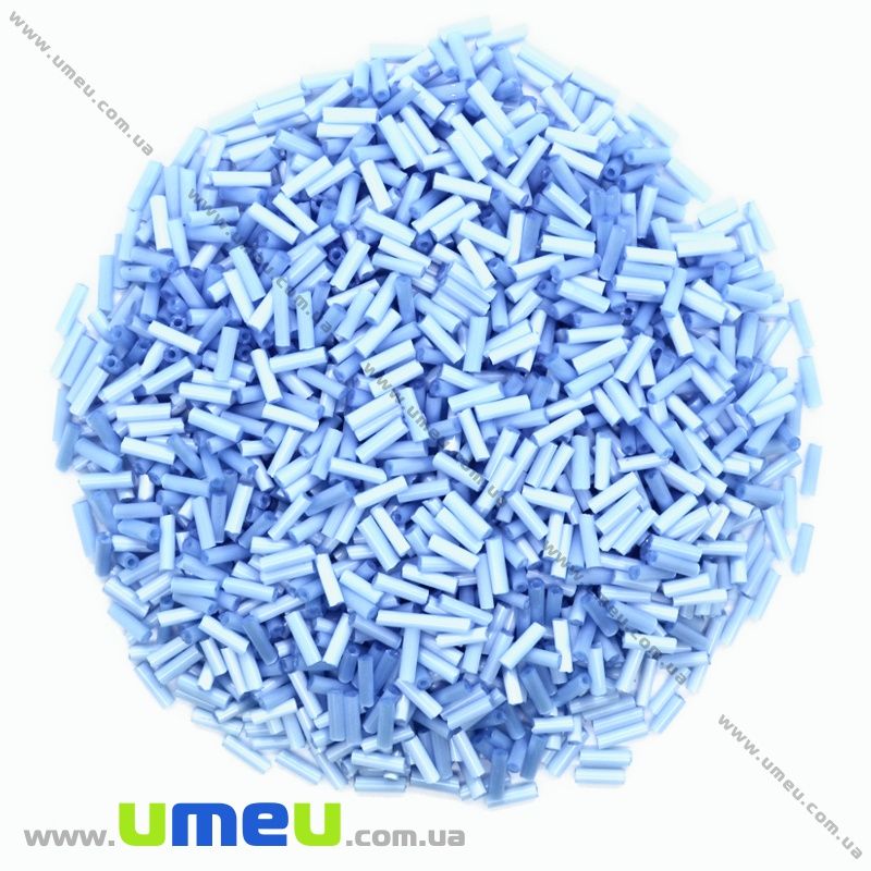 Бисер китайский стеклярус, 6 мм, Голубой натуральный (BIS-021942)