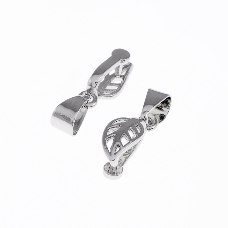 Тримач для кулона, 19х6 мм, Латунь з покриттям Родій (OSN-055665)