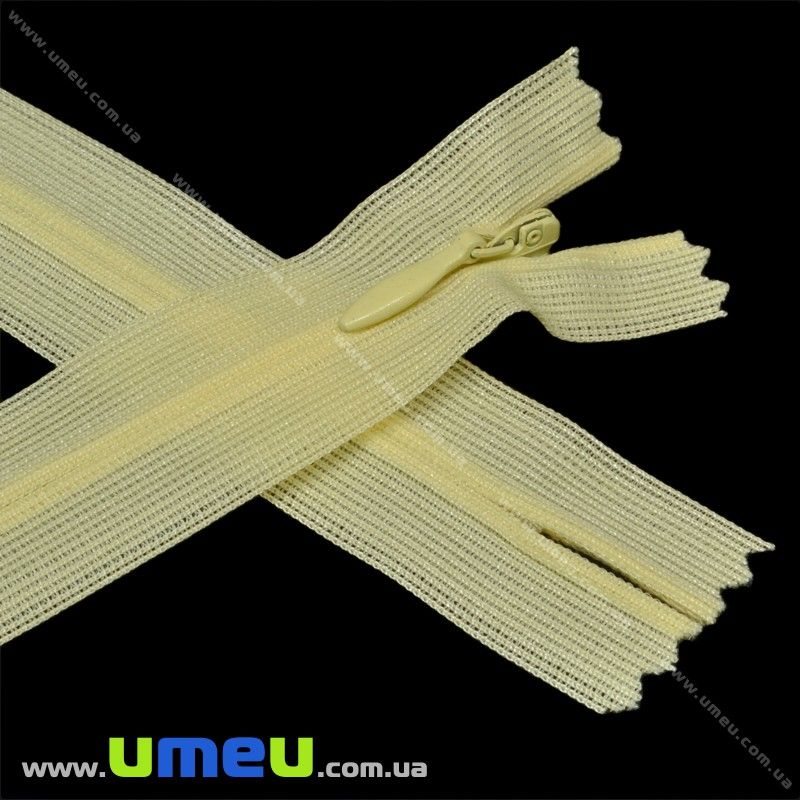 Молния потайная неразъемная, 20 см, Тип 3, Желтая светлая (ZIP-015928)