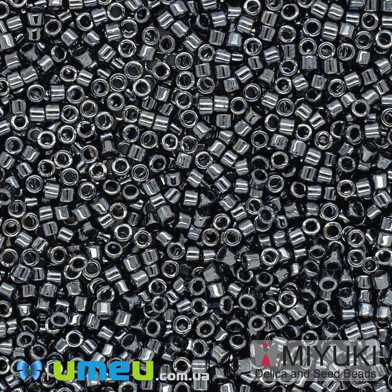 Бісер японський Miyuki Delica 11/0 DB001, Гематит (мокрий асфальт) (BIS-038857)