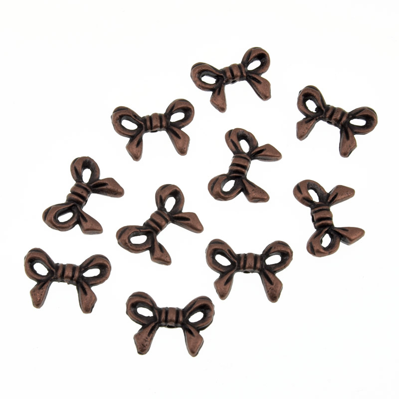 Бусины мет. Бантик, 14х10 мм, Медь (BUS-009006)
