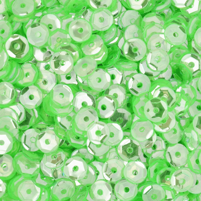 Паєтки Індія круглі грановані, 5 мм, Салатові (PAI-051174)