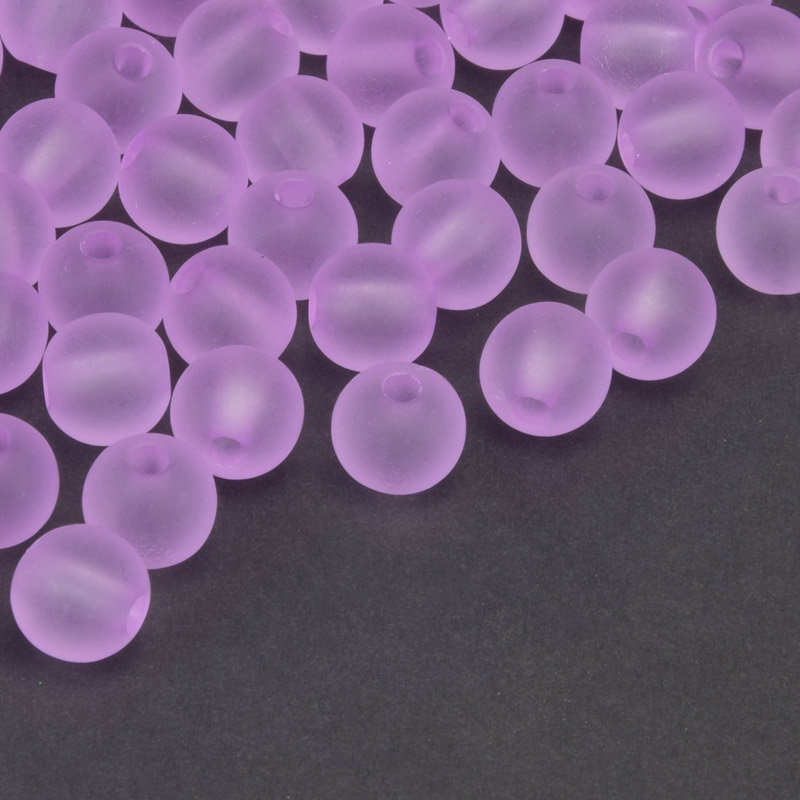 Намистини для сумок ОПТ, Акрилові матові, Круглі, 8 мм, Бузкові (BUS-059784)