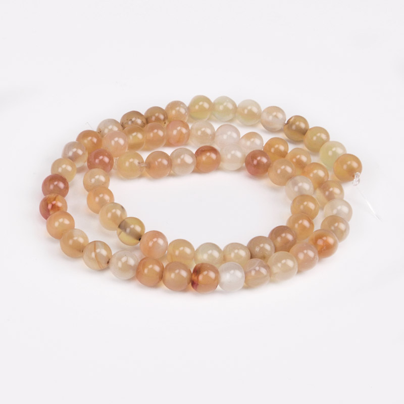 Намистини Агат червоний, Натур. камінь, 6,5 мм, Круглі (BUS-051717)