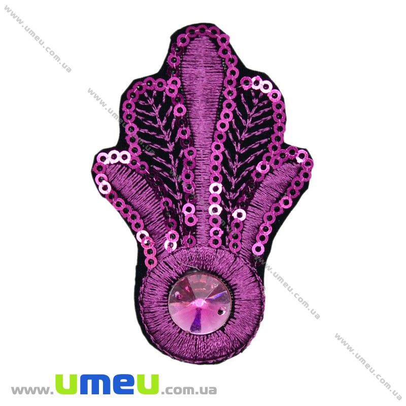 Термоаплікація з паєтками, 8х5 см, Бузкова (APL-021019)