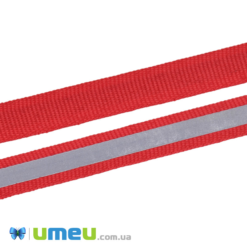 Тесьма светоотражающая на ленте, 10 мм, Красная (LEN-039865)