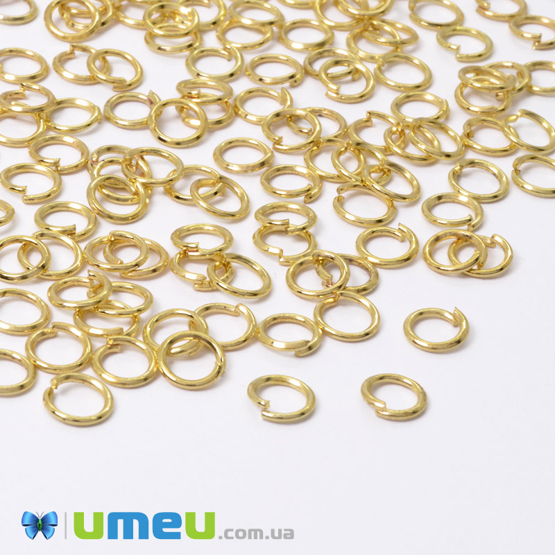 Колечки, Золото, 5 мм, толщина 0,7 мм (PIN-048787)