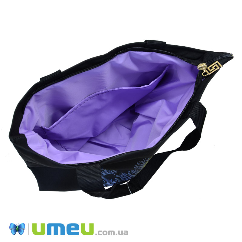 Сумка з принтом під вишивку, Трезуб, Чорна (SXM-044491)