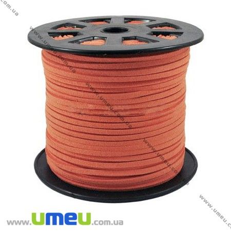 Замшевый шнур, 3 мм, Оранжевый (LEN-007058)