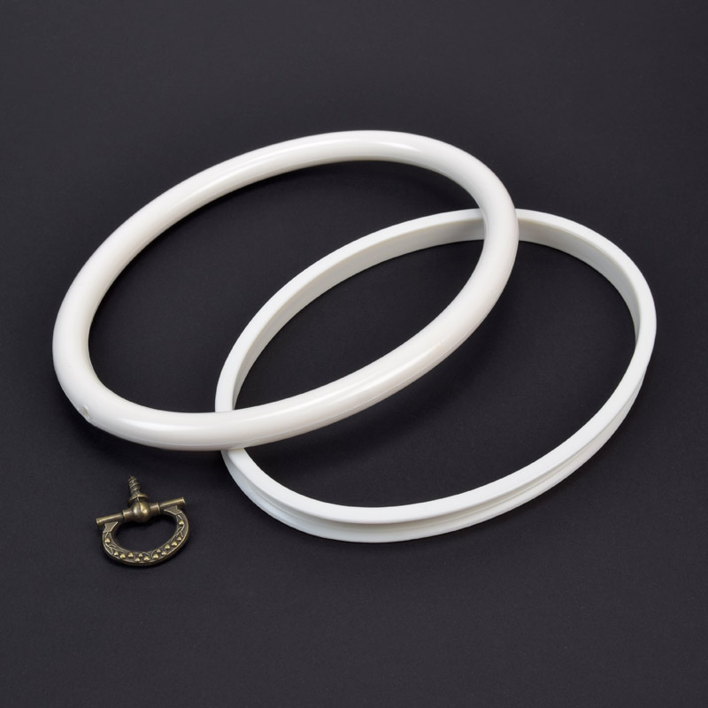 П'яльці-рамка овальні пластикові DMC, 14х10 см, Білі (MUL-060005)