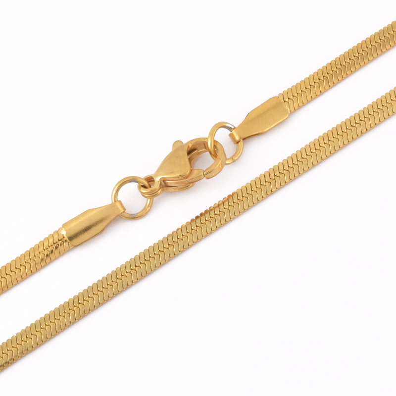 Основа на шию з нерж. ст., Плетіння Снейк 3 мм, Довжина 40 см, Золото (STL-058325)