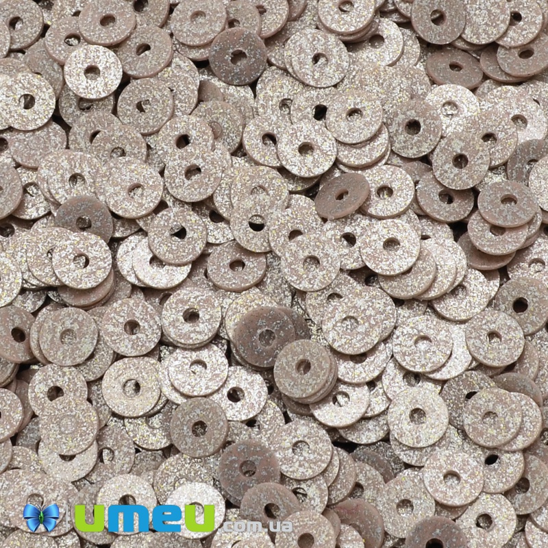 Пайетки Индия круглые плоские, 4 мм, Бежевые (PAI-037617)