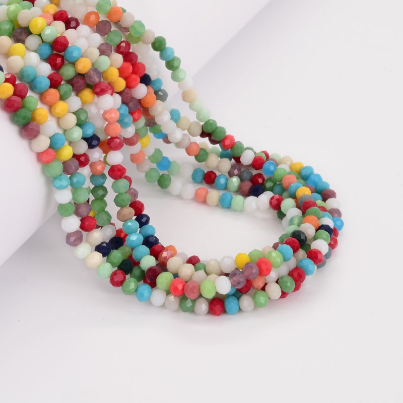 Бусины рондели, 4х3 мм, Микс разноцветный (BUS-052189)