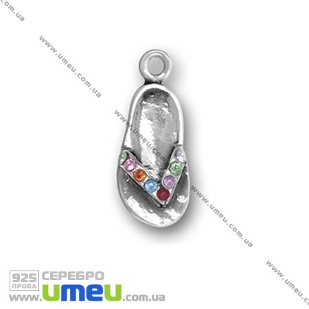 Подвеска из Серебра 925 с кристаллами Swarovski, Тапочек, 20х8 мм (POD-002205)