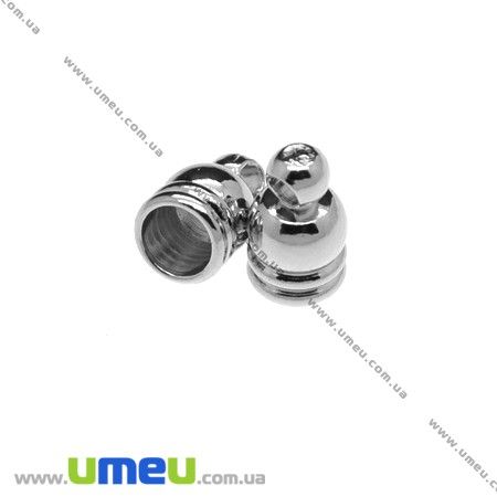 Ковпачок металевий, 8х5 мм, Темне срібло (OBN-007675)