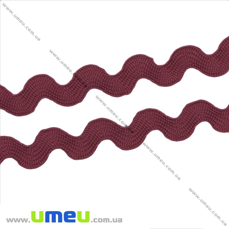 Тесьма вьюнок, 5 мм, Бордовая (LEN-014508)