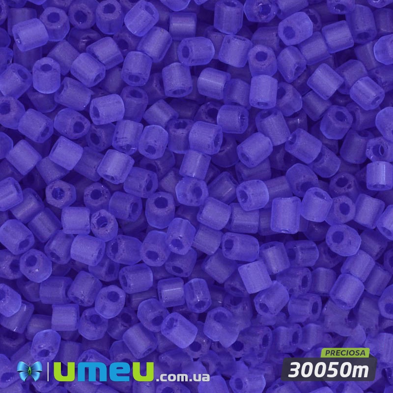Бисер чешский Рубка 10/0, №30050m, Синий прозрачный матовый (BIS-024276)