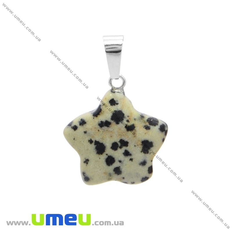 Подвеска из натурального камня Звезда, Яшма далматиновая, 24х22 мм (POD-031862)
