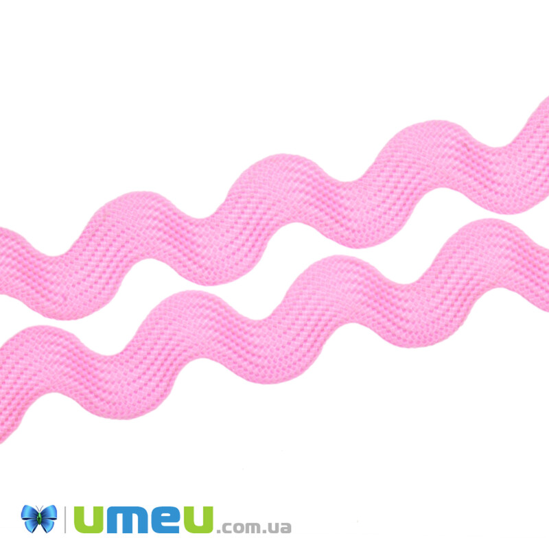 Тасьма березка, 10 мм, Рожева (LEN-042260)