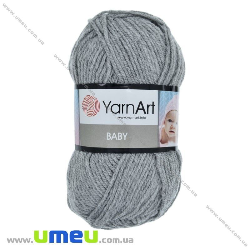 Пряжа YarnArt Baby 50 г, 150 м, Сіра 195 (YAR-025281)