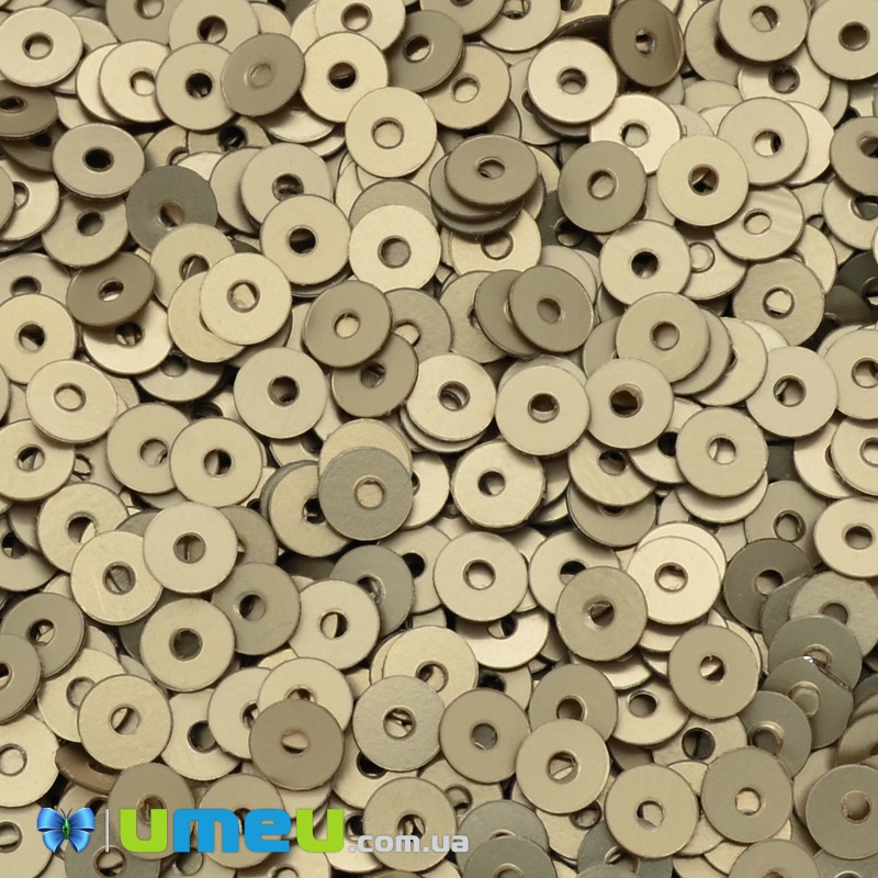 Пайетки Индия круглые плоские, 4 мм, Золотистые (PAI-037646)