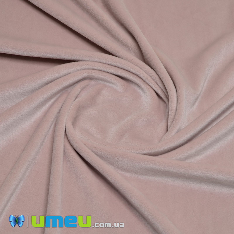 Бархат китайский стрейчевый на трикотаже Плюшевый, Пудровый, 20х29 см (TKN-040575)