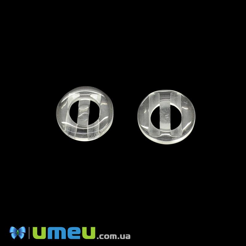 Пуговица пластиковая Круглая, 11 мм, Прозрачная (PUG-046614)