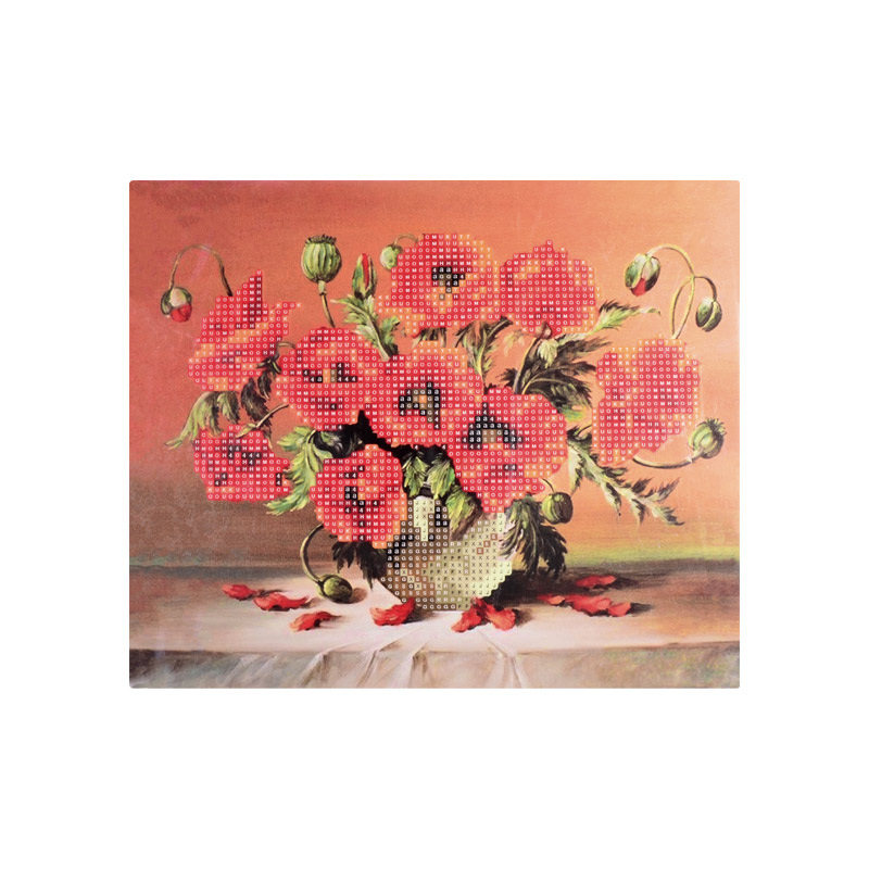 Набір алмазного живопису на картоні 25х21 см, Маки (SXM-051475)