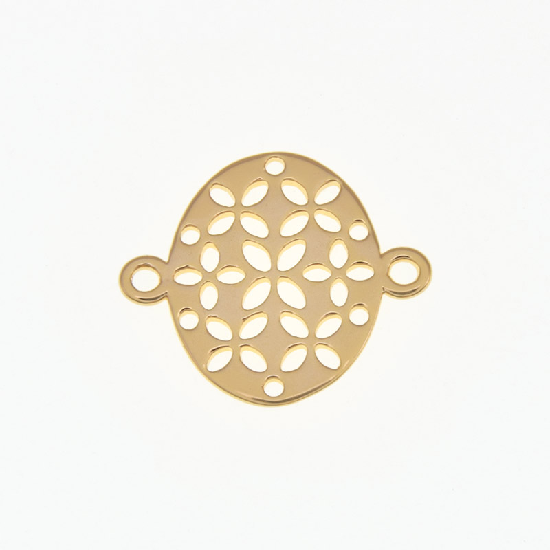 Конектор Овал, 19,5х17 мм, Латунь з покриттям 18 kt (KON-061393)