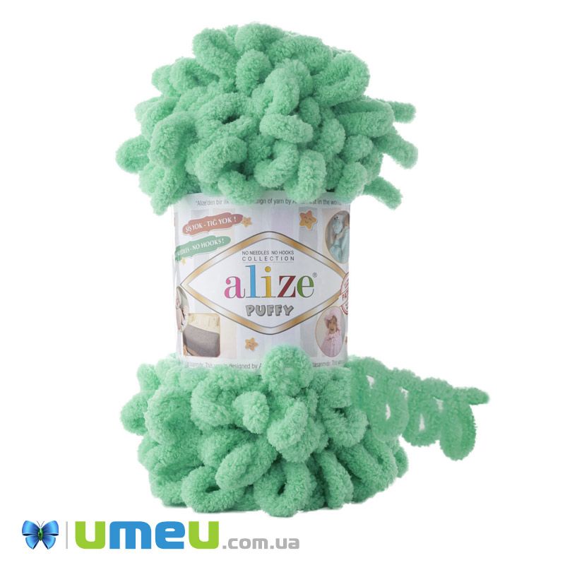 Пряжа Alize Puffy 100 г, 9,2 м, Мятная 741 (YAR-043822)
