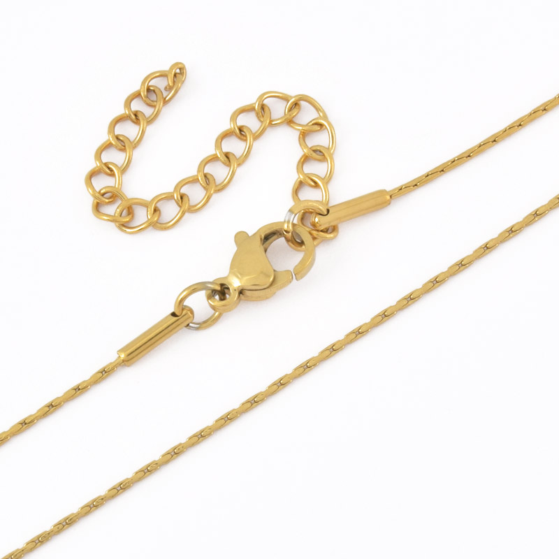 Основа на шею из нерж. ст. с удлинителем, Золото, 0,9 мм, 45 см (STL-058333)