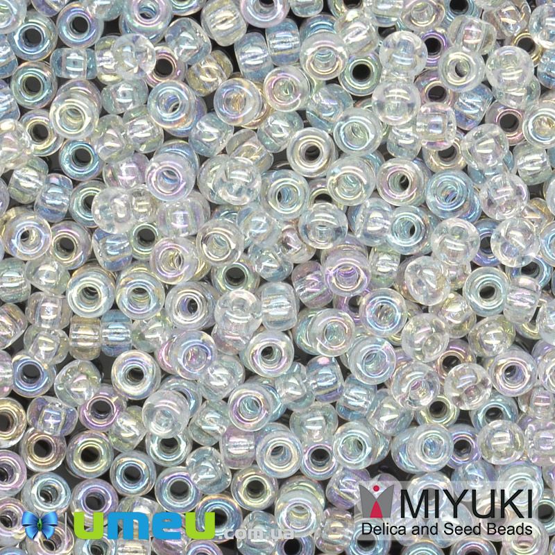 Бисер японский Miyuki круглый RR 8/0 №250, Прозрачный АВ (BIS-045938)
