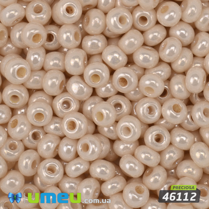Бісер чеський 6/0, №46112, Бежевий світлий, Перламутровий (BIS-050497)