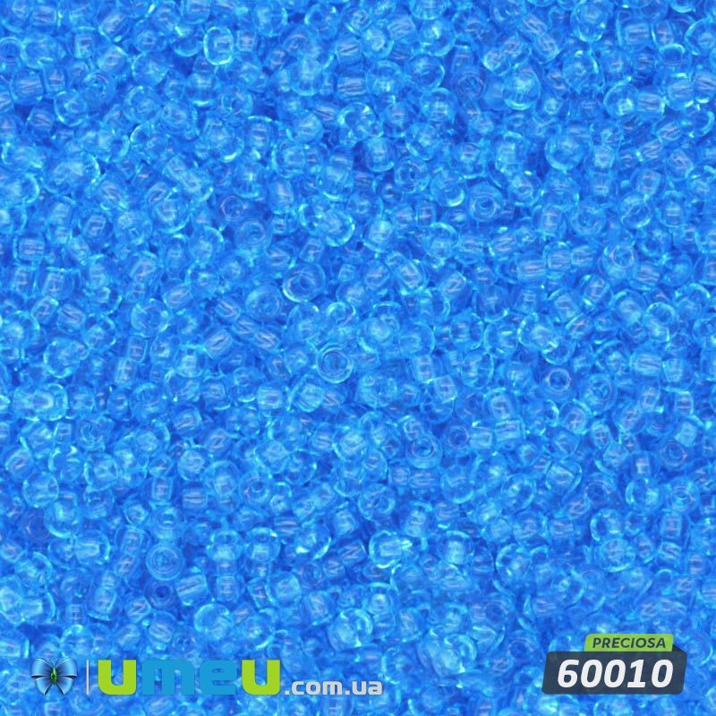 Бисер чешский 13/0, №60010, Голубой, Прозрачный (BIS-019786)