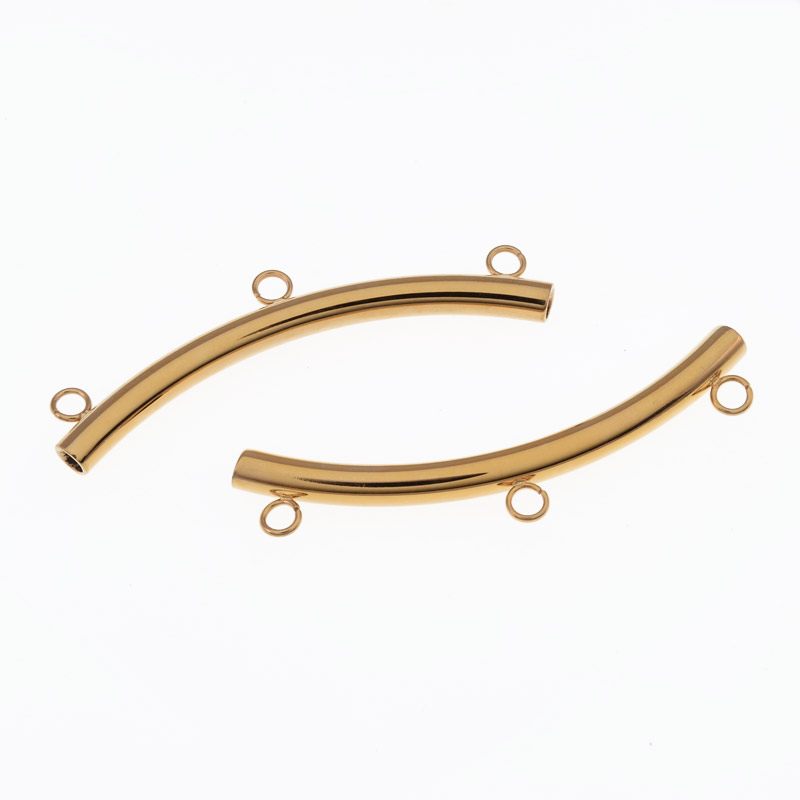 Бусина из нержавеющей стали Трубочка, 50х4 мм, Золото (STL-055712)