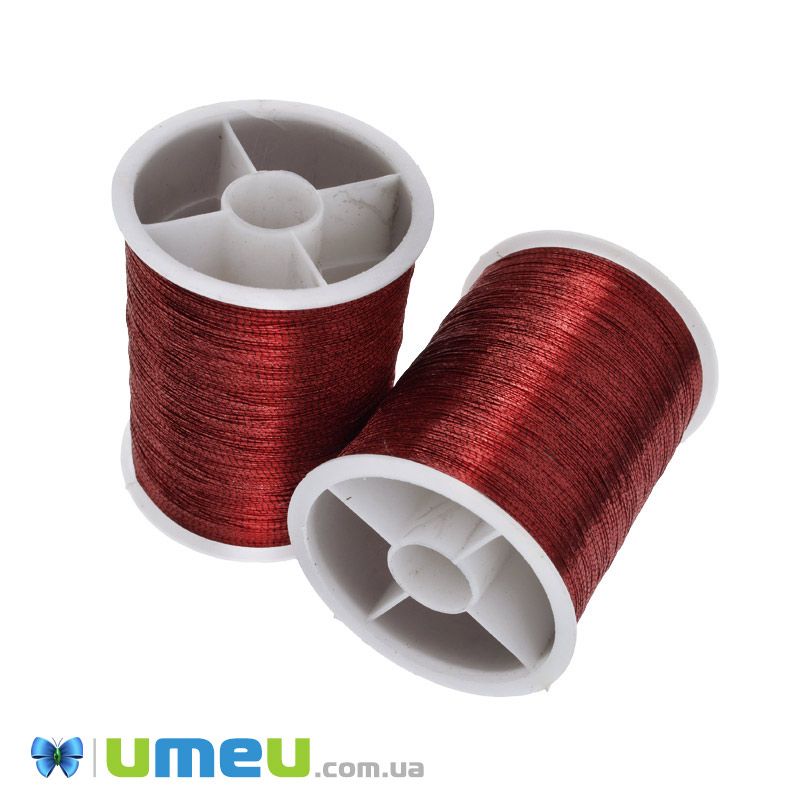 Нитка металізована Люрекс 0,1 мм, Червона темна (MUL-048166)