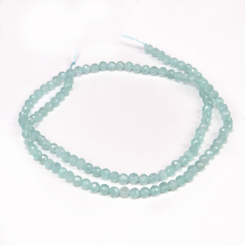 Намистини Котяче око, Синт. камінь, 3 мм, М'ятні, Круглі грановані (BUS-054288)