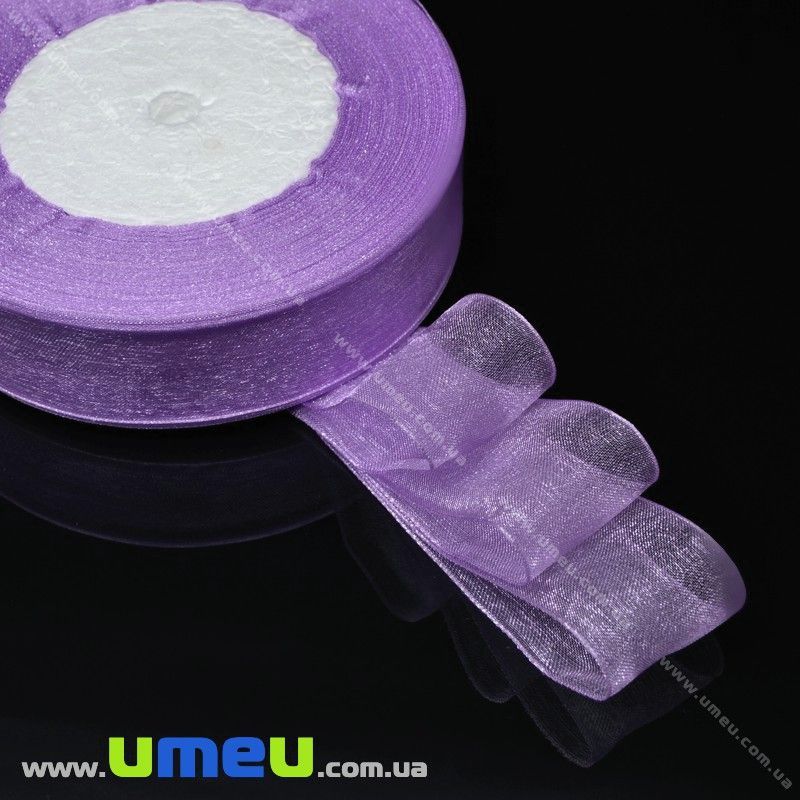 Стрічка з органзи, 20 мм, Бузкова (LEN-019698)