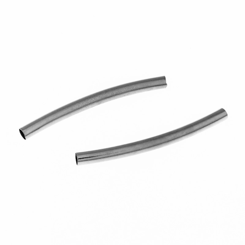 Бусины мет. Трубочка, 35х3 мм, Темное серебро (BUS-055707)