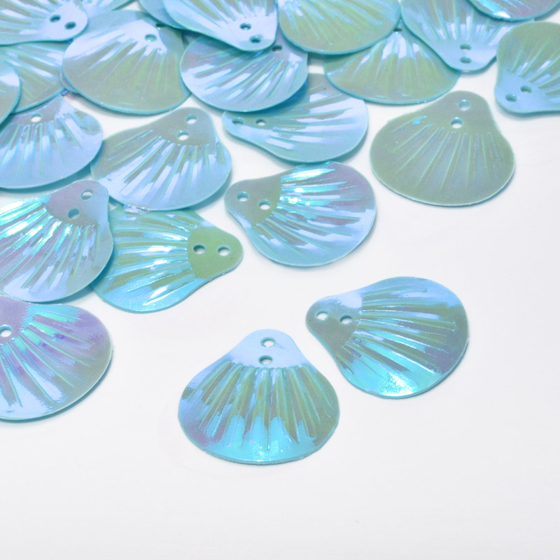 Паєтки Китай Мушлі, 19х18 мм, Бірюзові АВ (PAI-052972)